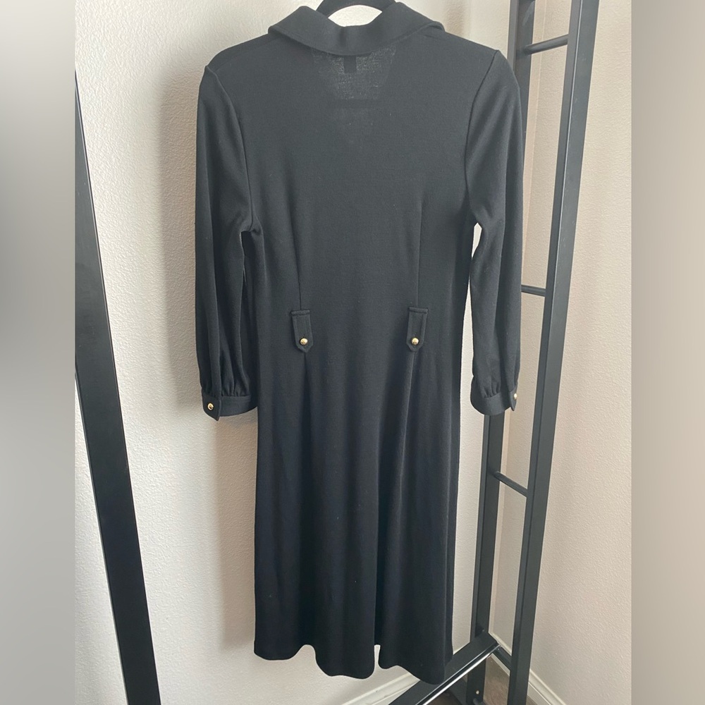 Banana Republic Women's Black 100% Wool Dress Size Medium Gold Button Accents‎ - Picture 6 of 8